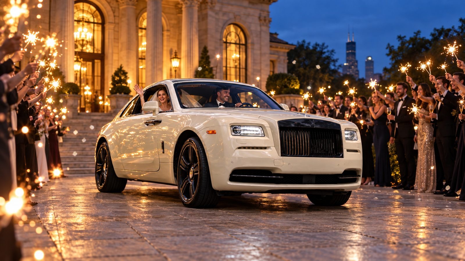 Quinceañeras with a car from Orland Park Exotic Rentals